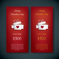 Valentine&#039;s day gift card voucher template with traditional background N5
