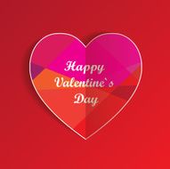 colorful geometric pattern heart shaped folded paper