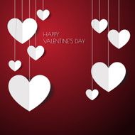 Heart Paper Sticker With Shadow Valentine&#039;s day vector illustrat N19