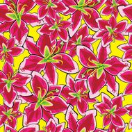 red lily seamless pattern