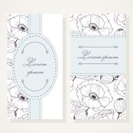 Business card set with poppies N2
