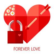 Heart with padlock and arrow