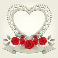 Roses Vintage Heart-Shaped Frame Border