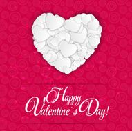 Happy Valentines Day card with heart Vector illustration N25