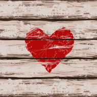 Heart symbol on wooden boards N2