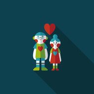 Valentine&#039;s day couple flat icon with long shadow eps10 N96