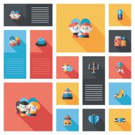 Valentine&lsquo;s Day ui flat design background set eps10 N47