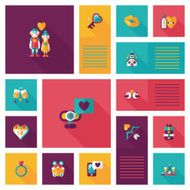 Valentine&lsquo;s Day ui flat design background set eps10 N48