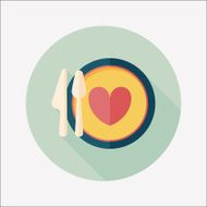 Valentine&#039;s Day dinner flat icon with long shadow eps10 N8