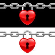 Heart lock with chain