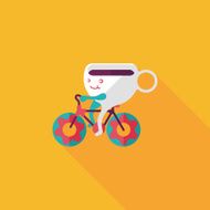 coffee time flat icon with long shadow eps10 N33