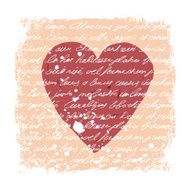 Romantic Design Template Handwritten texture heart shape grun