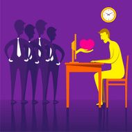 on-line romance or dating concept design