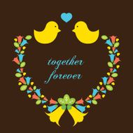 Love Birds With A Wreath