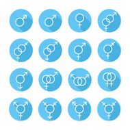 Sexual orientation gender web icons symbol sign in flat style