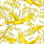 Seamless Pattern with Sprig of Mimosa N3