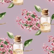 Seamless pattern with the branch of flowers perfume bottle N5
