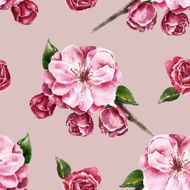 Seamless pattern with the branch of flowers N15