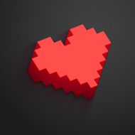 Pixel heart button vector for Valentine&#039;s day designs Online da