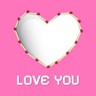 I Love You Theme Safety Matches Heart