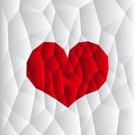 Greetings card with red heart