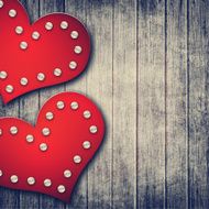grunge valentine background with two hearts N2
