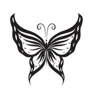 Ornamented abstract silhouette butterfly N2