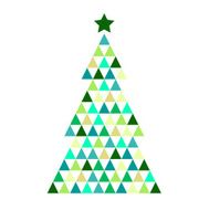 Mosaic tree isolated on white ( green )