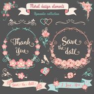 Floral design elements Romantic collection N4