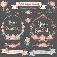 Floral design elements Romantic collection N5