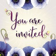 Invitation Square Card 14 5 cm Anemones Flowers