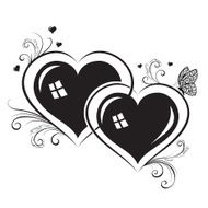 Silhouettes of hearts