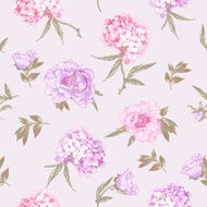 Seamless Background with Hydrangea and Peonies