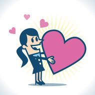Woman holding heart N2