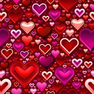 Valentine&#039;s Day Hearts Seamless Pattern