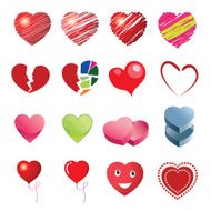 Different style heart icons