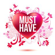 Rose heart with graphical story about love
