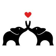 Elephants in love - VECTOR