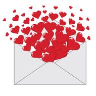 Love letter with hearts Valentines Vector