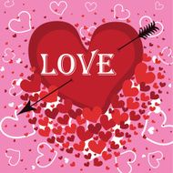 Heart with an arrow and the word love Vector