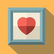 Picture frame with red heart