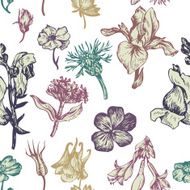 vintage vector seamless floral pattern N4