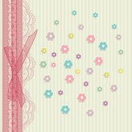 Vintage floral card background vector N8
