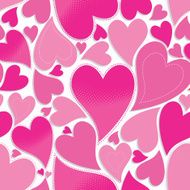 Pink heart seamless background