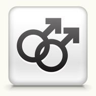 Square Button with Homosexual Couple