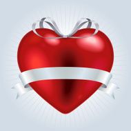 Red Heart with ribbon N2