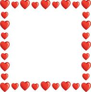 Shiny Hearts Square Frame