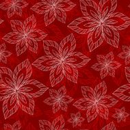 white and red big flowers on a background vector N2