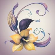 vintage lily flower illustration