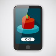 Valentine&#039;s Day candle flat icon with long shadow eps10 N71